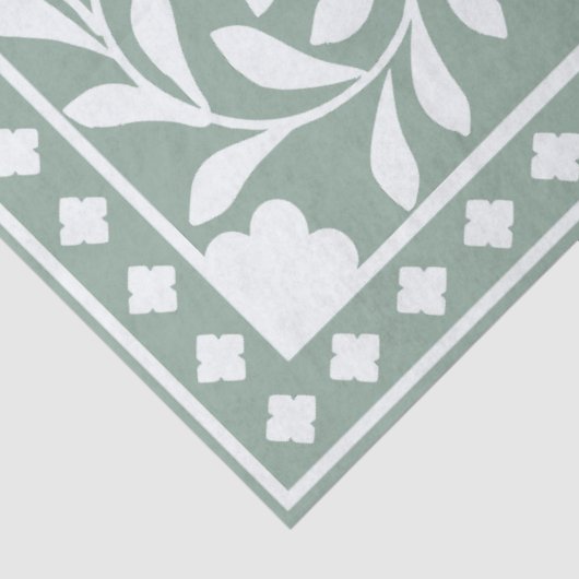 Sage Green Traditional Bone Inlay Decoupage Paper 薄葉紙 (詳細)