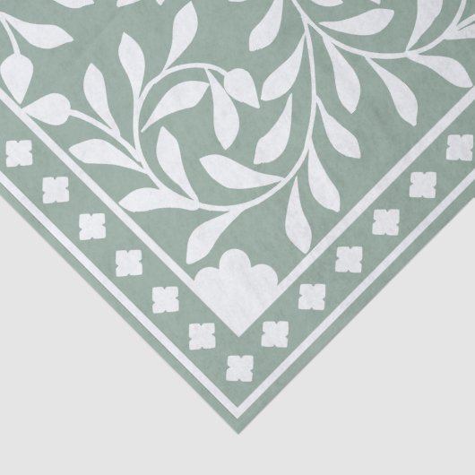 Sage Green Traditional Bone Inlay Decoupage Paper  薄葉紙 (詳細)