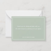 Sage Green Two Border Business Logo Thank You ノートカード (裏面)