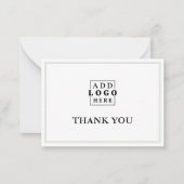 Sage Green Two Border Business Logo Thank You ノートカード (正面)