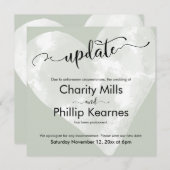 Sage Green Updateの延期されたカード結婚のハート (正面/裏面)