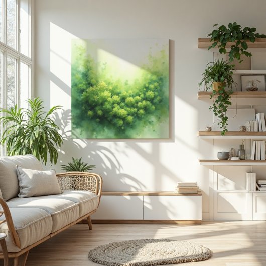 Sage Green Veil Moss Abstract - Organic Modern キャンバスプリント