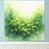 Sage Green Veil Moss Abstract - Organic Modern キャンバスプリント (インサイチュ (ウッドフロア))