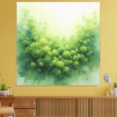 Sage Green Veil Moss Abstract - Organic Modern キャンバスプリント (インサイチュ (リビング))