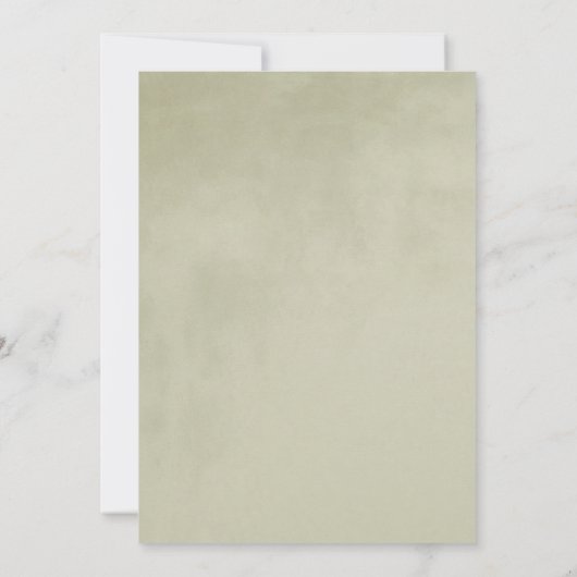 Sage Green Velvet Laurel Wreath Minimalist Wedding 招待状 (裏面)