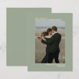Sage Green Vertical Photo Minimalist 結婚's セーブザデート