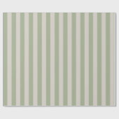 Sage Green Vertical Stripe Pattern ラッピングペーパー (フラット)