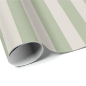 Sage Green Vertical Stripe Pattern ラッピングペーパー (ロールコーナー)