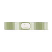 sage green vintage ストライプ ウェディング 招待状ベリーバンド (フラット)