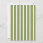 sage green vintage ストライプ ウェディング 招待状 (裏面)