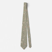 Sage Green Vintage Botanical Meadow Pattern ネクタイ (正面)