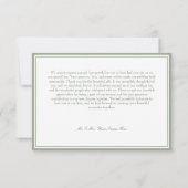 Sage Green Vintage Botanical Trellis Arch Wedding サンキューカード (裏面)