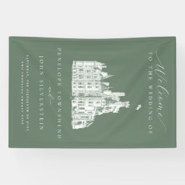 Sage Green Vintage Castle Destination Wedding 横断幕