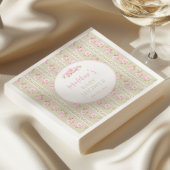 Sage Green Vintage Floral スタンダードカクテルナプキン