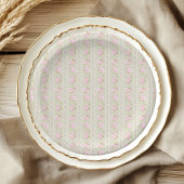 Sage Green Vintage Floral ペーパープレート