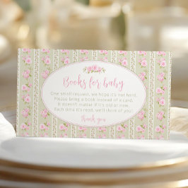 Sage Green Vintage Floral Books for baby エンクロージャーカード