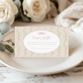 Sage Green Vintage Floral Diaper Raffle  エンクロージャーカード