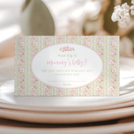 Sage Green Vintage Floral Mommy’s Belly Game Card エンクロージャーカード