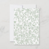 Sage Green Vintage French Floral Couples Shower 招待状 (裏面)