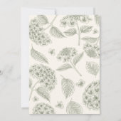 Sage Green Vintage Hydrangea Bridal Shower 招待状 (裏面)