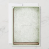 Sage Green Vintage Library Book Elegant Garden セーブザデート (裏面)
