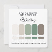 Sage Green & Warm Sand Summer Wedding Palette Card 招待状 (正面)