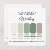 Sage Green Warm Summer Wedding Palette 2026 Card 招待状 (正面/裏面)