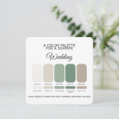 Sage Green Warm Summer Wedding Palette 2026 Card 招待状 (スタンド正面)