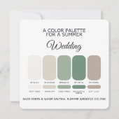 Sage Green Warm Summer Wedding Palette 2026 Card 招待状 (裏面)