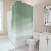 Sage Green Waterカラーグラデーション(Sage Green/white) シャワーカーテン (インサイチュ)