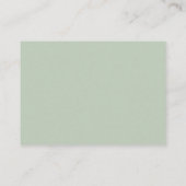 Sage Green Water Color Script結婚のQRコードRsvp エンクロージャーカード (裏面)