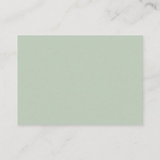 Sage Green Water Color Script結婚のQRコードRsvp エンクロージャーカード (裏面)