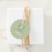 Sage Green Watercolor Baby Boy Aqeeqah フェイバータグ (インサイチュ)