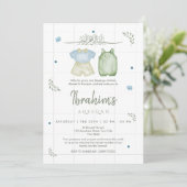 Sage Green Watercolor Baby Boy Aqeeqah Invitation 招待状 (スタンド正面)