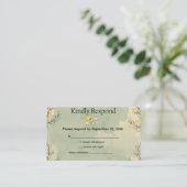 Sage Green Watercolor Botanical Wedding RSVP Card 名刺 (スタンド正面)