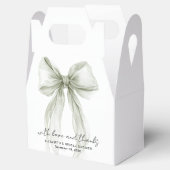 Sage Green Watercolor Bow Bridal Shower Thank You フェイバーボックス (オープン)