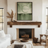 Sage Green Watercolor Custom Last Name Art Prints ポスター