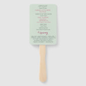 Sage Green Watercolor Floral Peony Wedding ハンドファン (裏面)