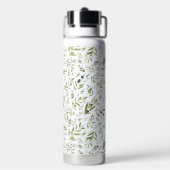 Sage Green Watercolor French Country Chic Olives ウォーターボトル (背面)