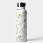 Sage Green Watercolor French Country Chic Olives ウォーターボトル (右面)