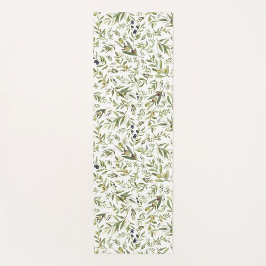 Sage Green Watercolor French Country Chic Olives ヨガマット (正面)