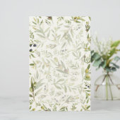 Sage Green Watercolor French Country Chic Olives 便箋 (スタンド正面)