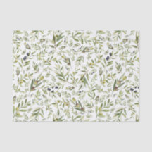 Sage Green Watercolor French Country Chic Olives