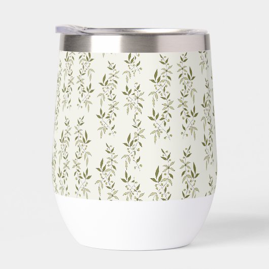 Sage Green Watercolor French Country Olive Pattern (右面)