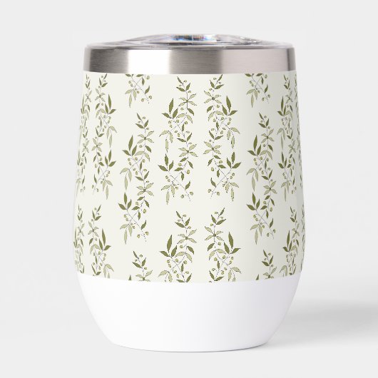 Sage Green Watercolor French Country Olive Pattern (正面)