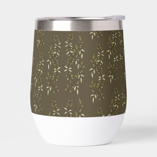 Sage Green Watercolor French Country Olive Pattern (左面)