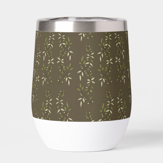 Sage Green Watercolor French Country Olive Pattern (背面)