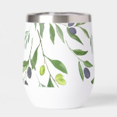 Sage Green Watercolor French Country Olive Pattern (背面)