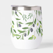 Sage Green Watercolor French Country Olive Pattern (右面)