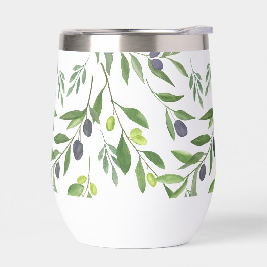 Sage Green Watercolor French Country Olive Pattern (左面)